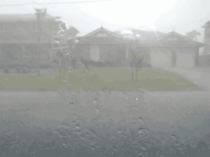 Spöregnt sett från bilen